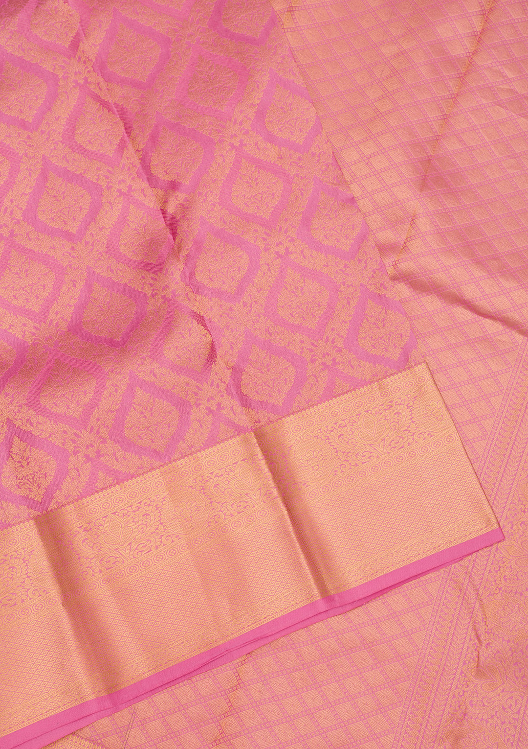 Onion Pink Zariwork Pure Silk Saree