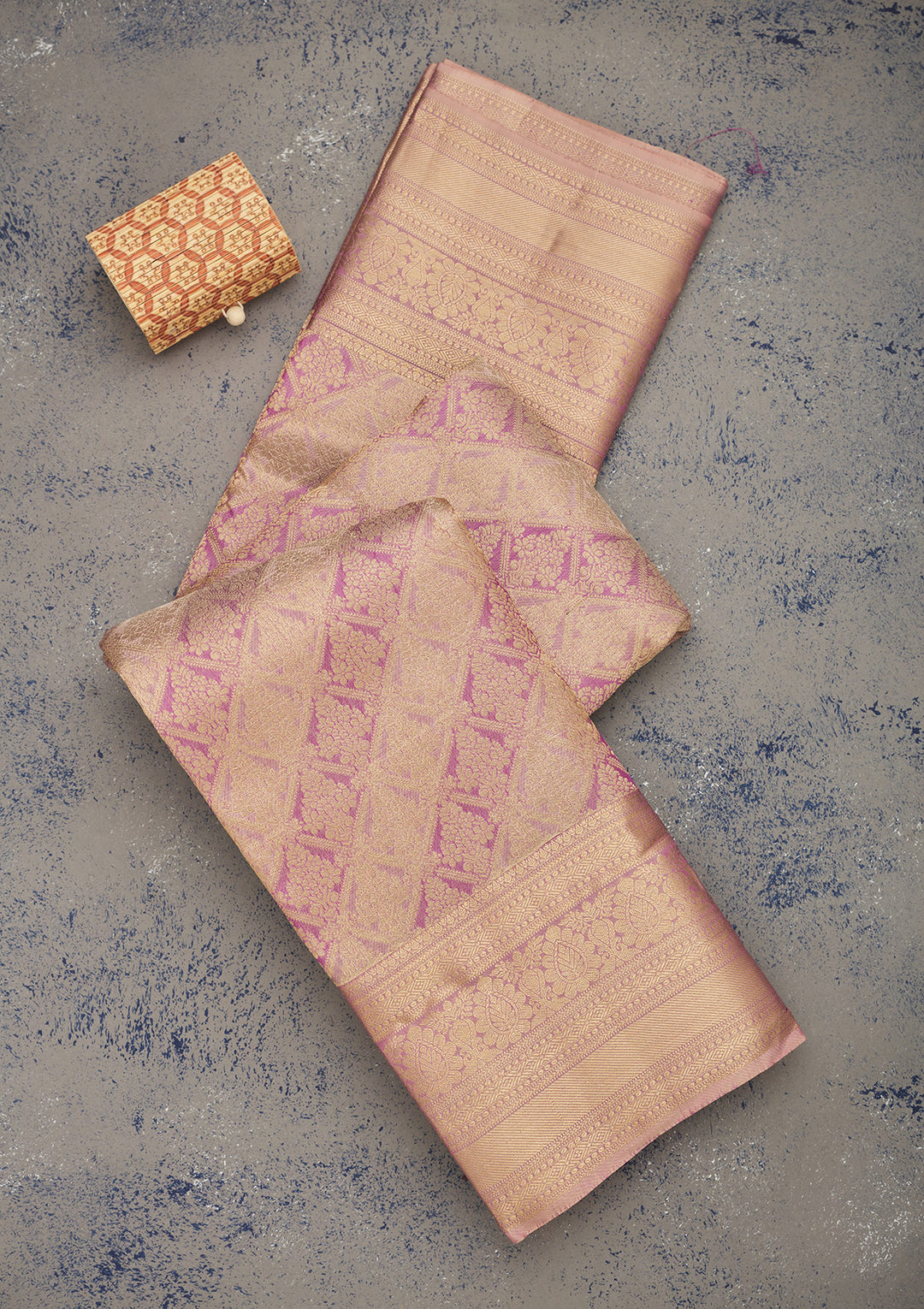 Onion Pink Zariwork Pure Silk Saree