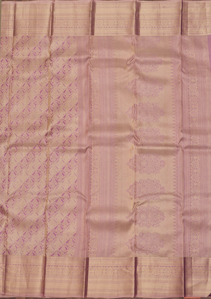 Onion Pink Zariwork Pure Silk Saree