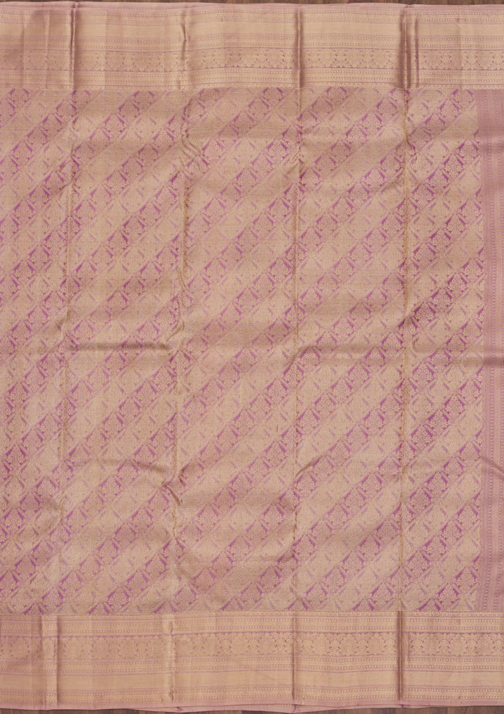 Onion Pink Zariwork Pure Silk Saree