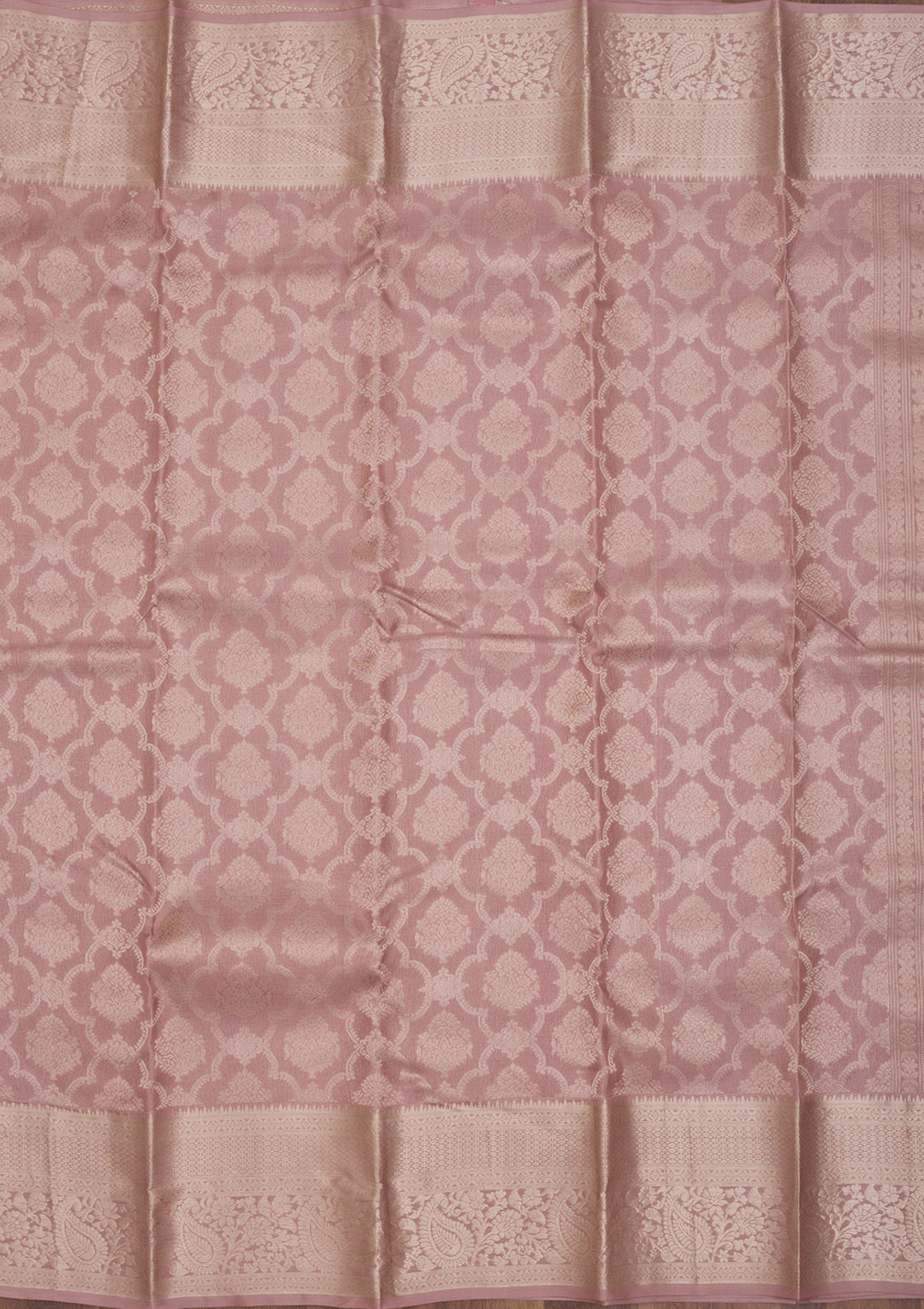 Onion Pink Zariwork Pure Silk Saree