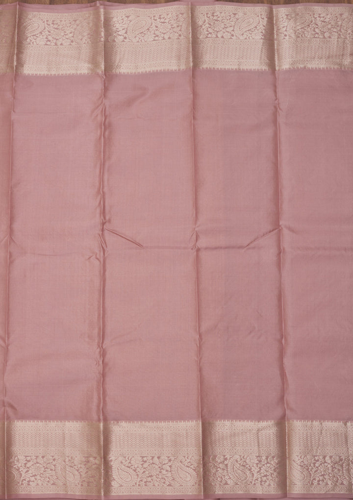 Onion Pink Zariwork Pure Silk Saree