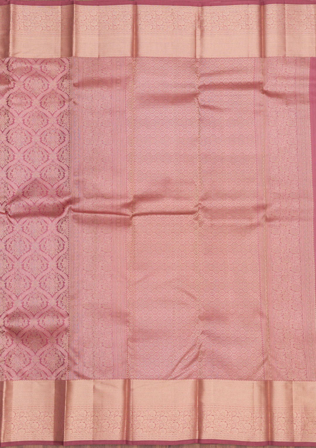 Onion Pink Zariwork Pure Silk Saree