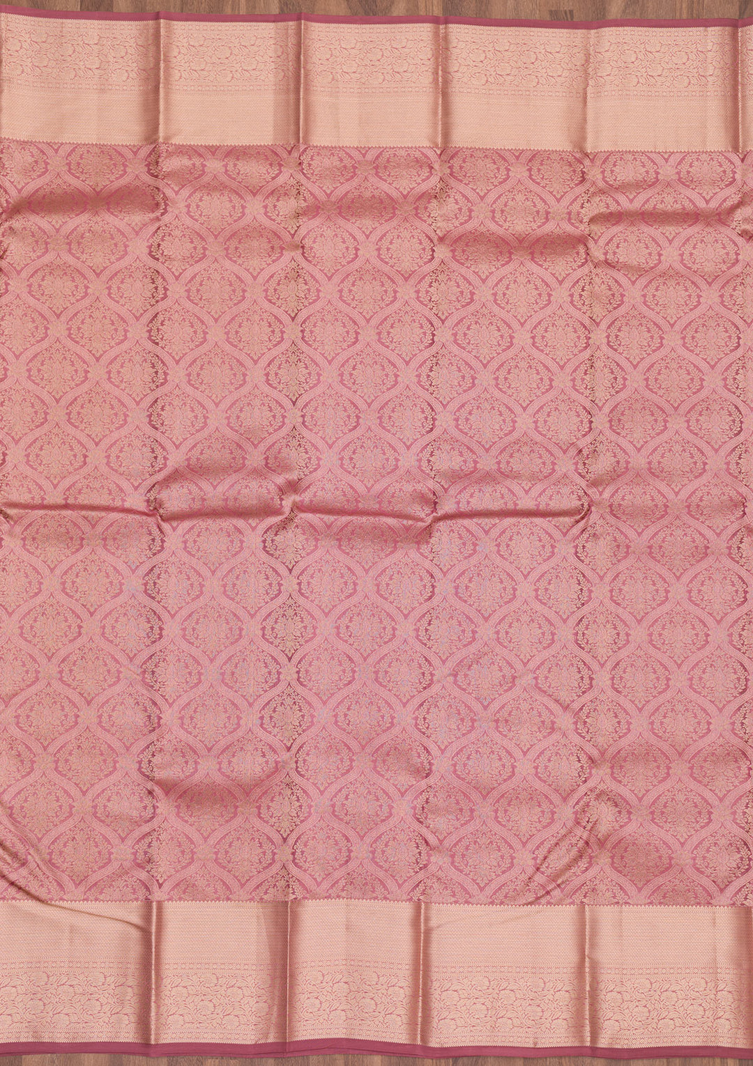 Onion Pink Zariwork Pure Silk Saree
