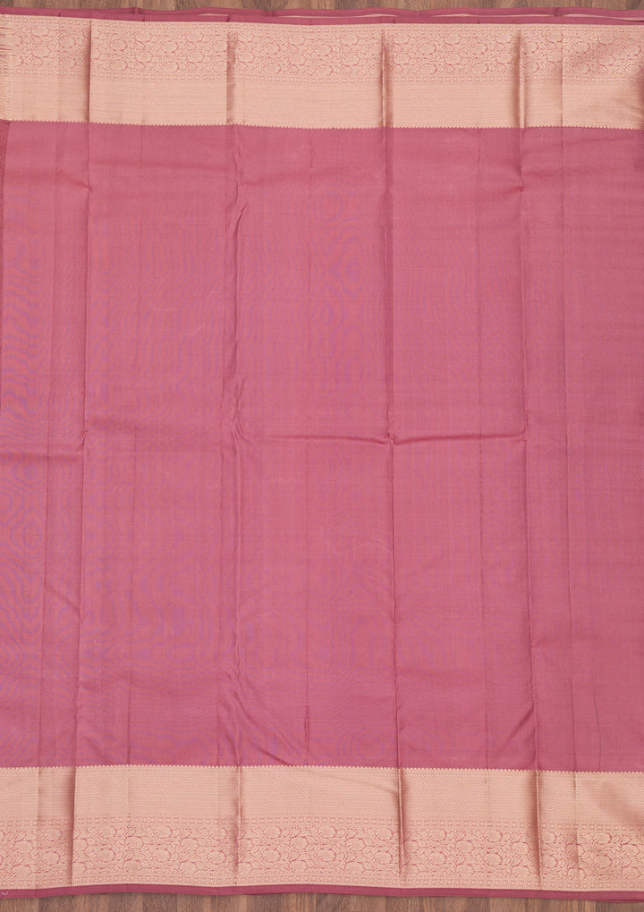 Onion Pink Zariwork Pure Silk Saree