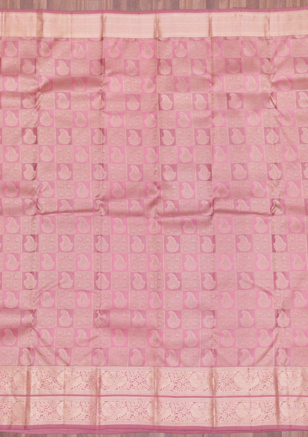 Onion Pink Zariwork Kanjivaram Pure Silk Saree