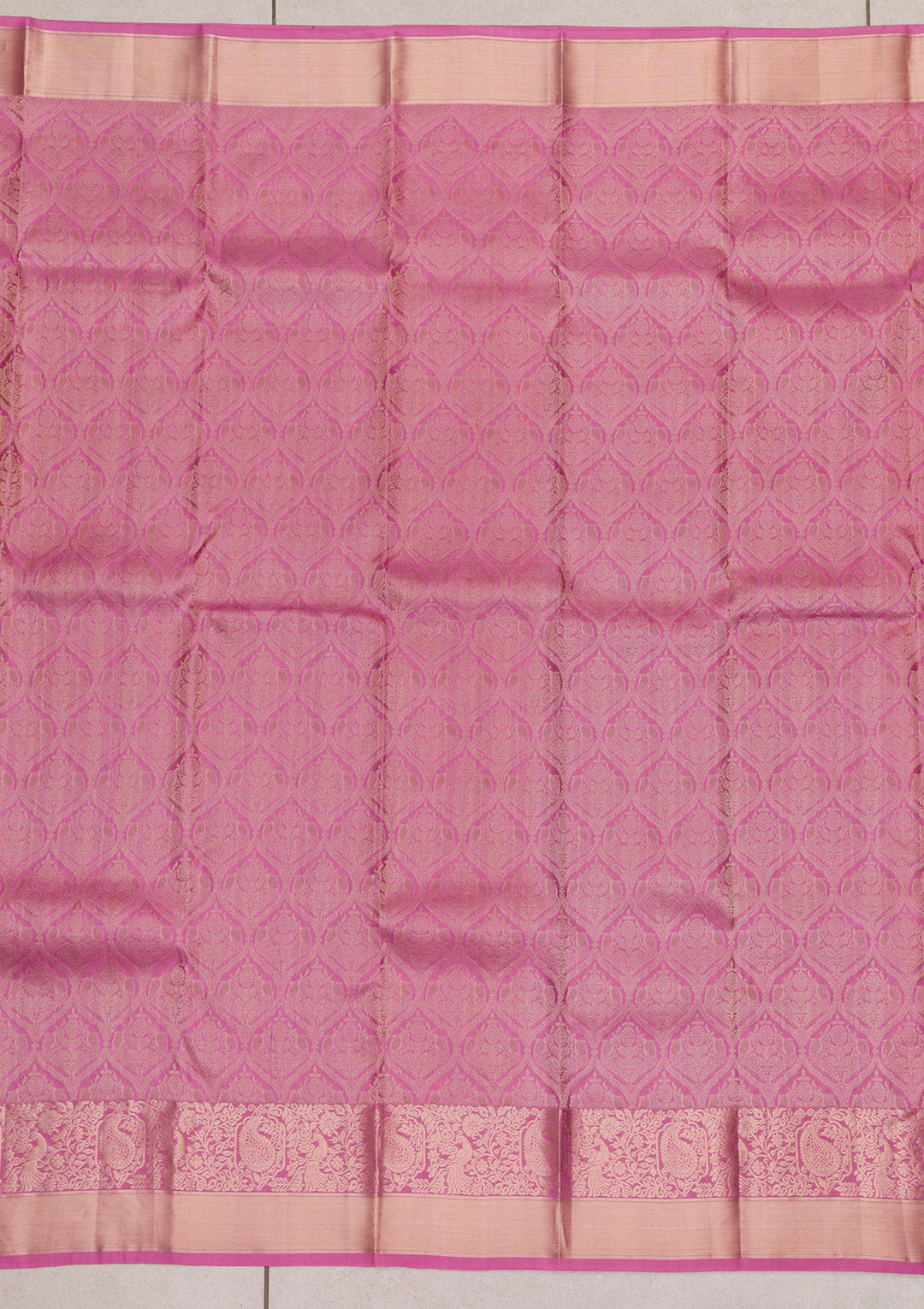 Onion Pink Zariwork Banarasi Pure Silk Saree