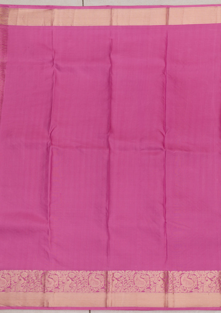 Onion Pink Zariwork Banarasi Pure Silk Saree