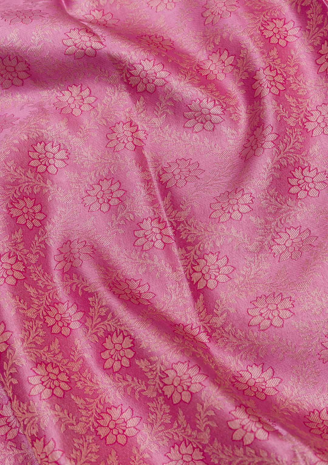 Onion Pink Zariwork Pure Silk Saree