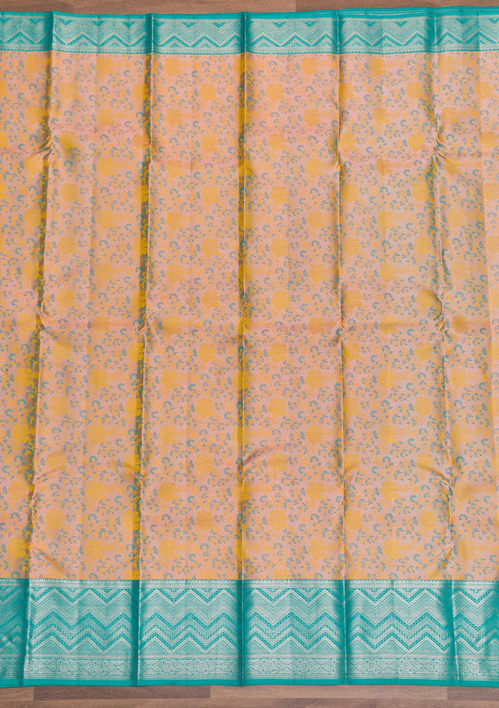 Onion Pink Zariwork Pure Silk Saree-Koskii