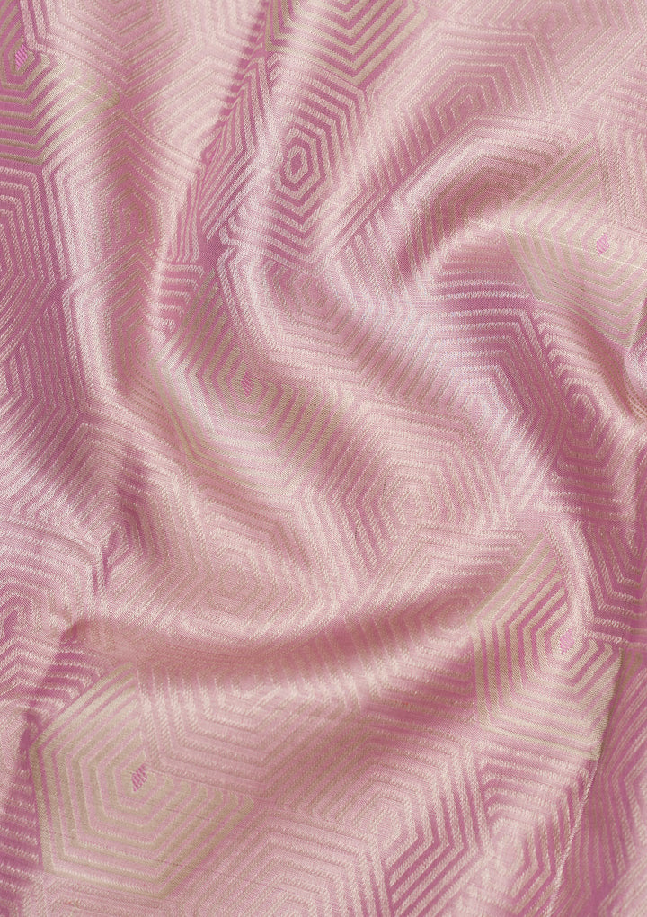 Onion Pink Zariwork Pure Silk Saree
