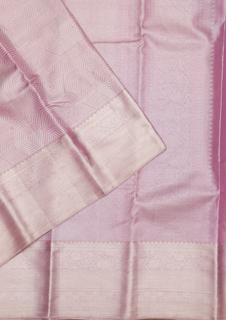 Onion Pink Zariwork Pure Silk Saree