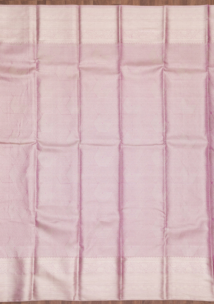 Onion Pink Zariwork Pure Silk Saree