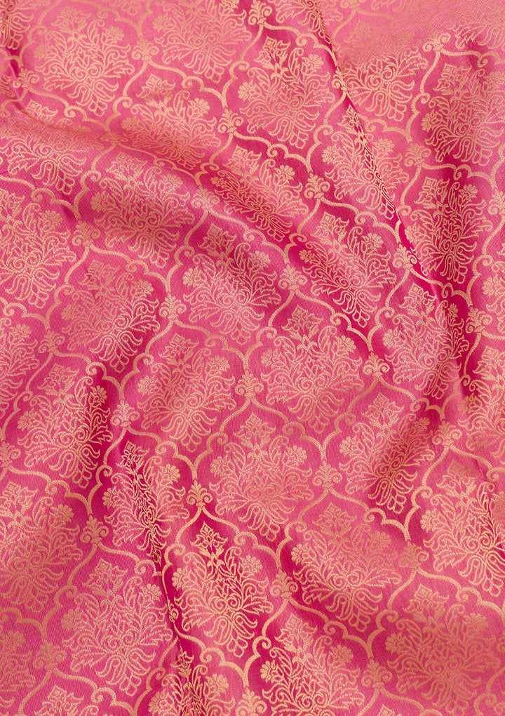 Onion Pink Zariwork Kanjivaram Pure Silk Saree