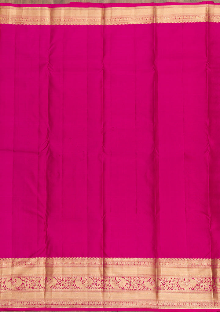 Onion Pink Zariwork Kanjivaram Pure Silk Saree