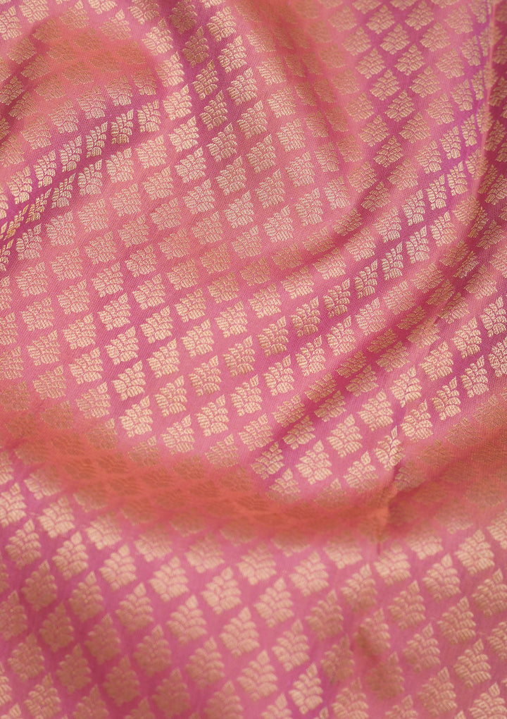 Onion Pink Zariwork Pure Silk Saree