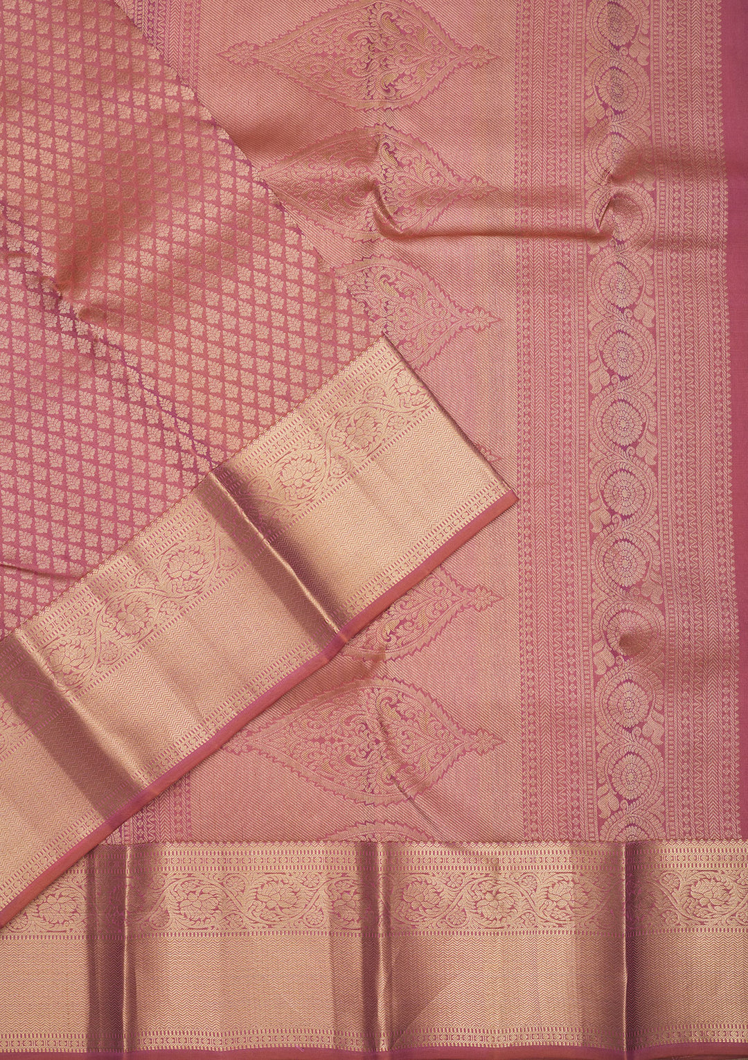 Onion Pink Zariwork Pure Silk Saree