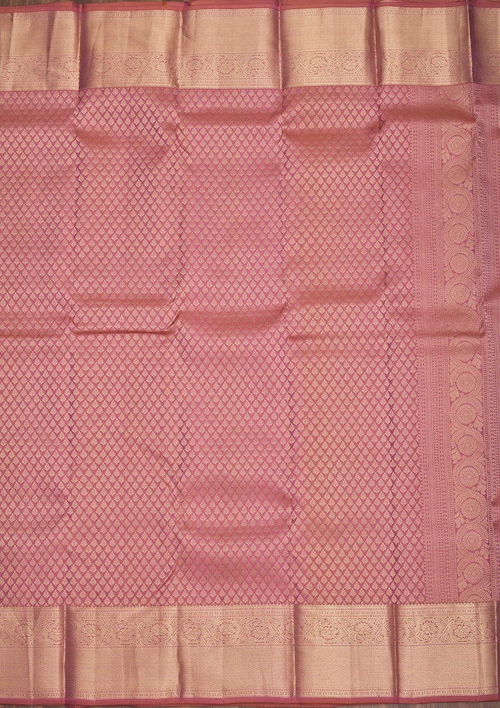 Onion Pink Zariwork Pure Silk Saree