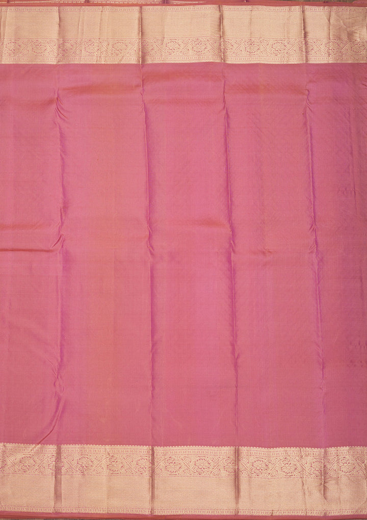 Onion Pink Zariwork Pure Silk Saree