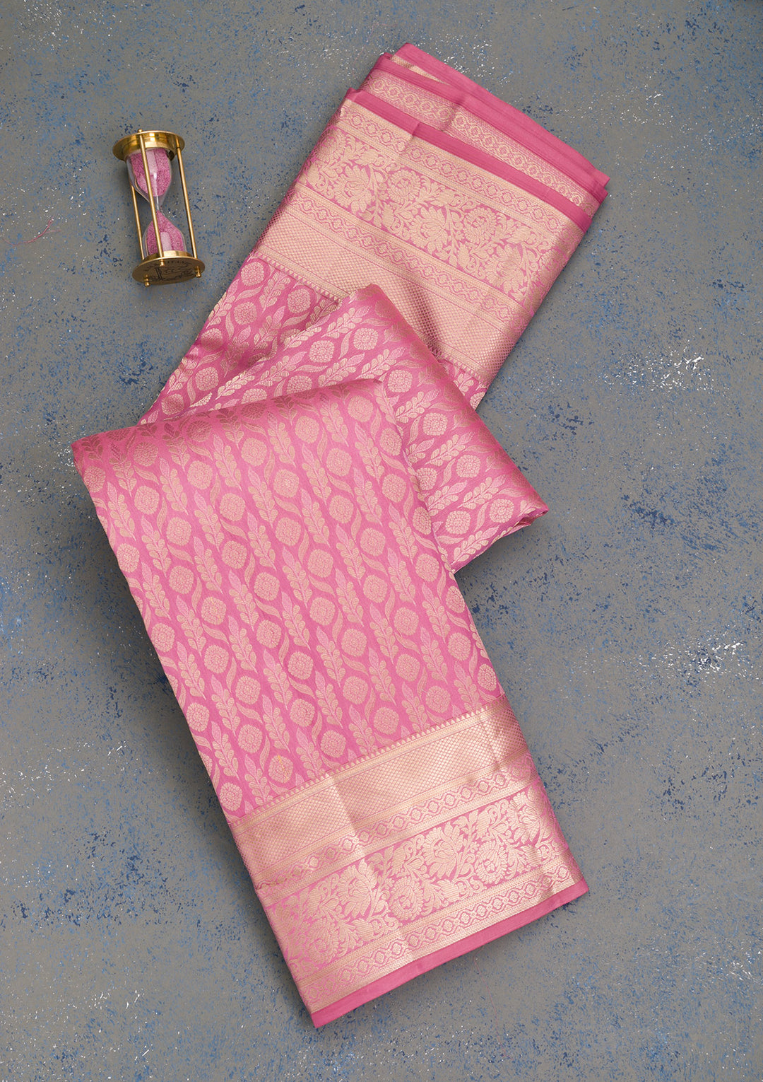 Onion Pink Zariwork Kanjivaram Pure Silk Saree