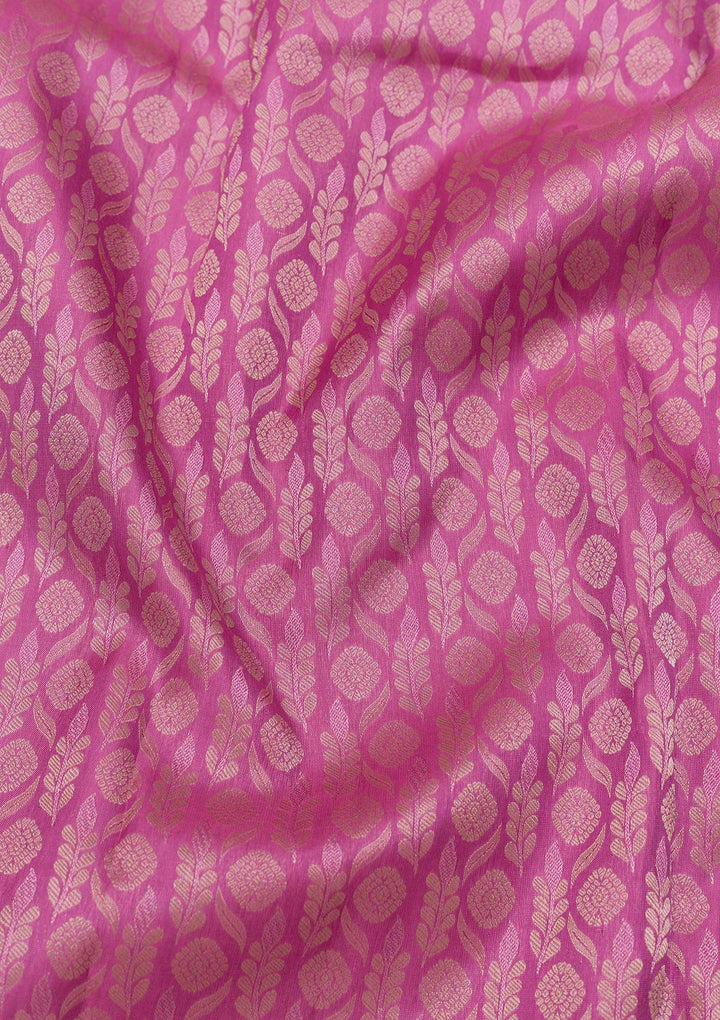 Onion Pink Zariwork Kanjivaram Pure Silk Saree