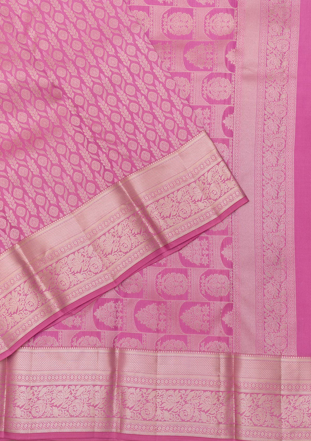 Onion Pink Zariwork Kanjivaram Pure Silk Saree