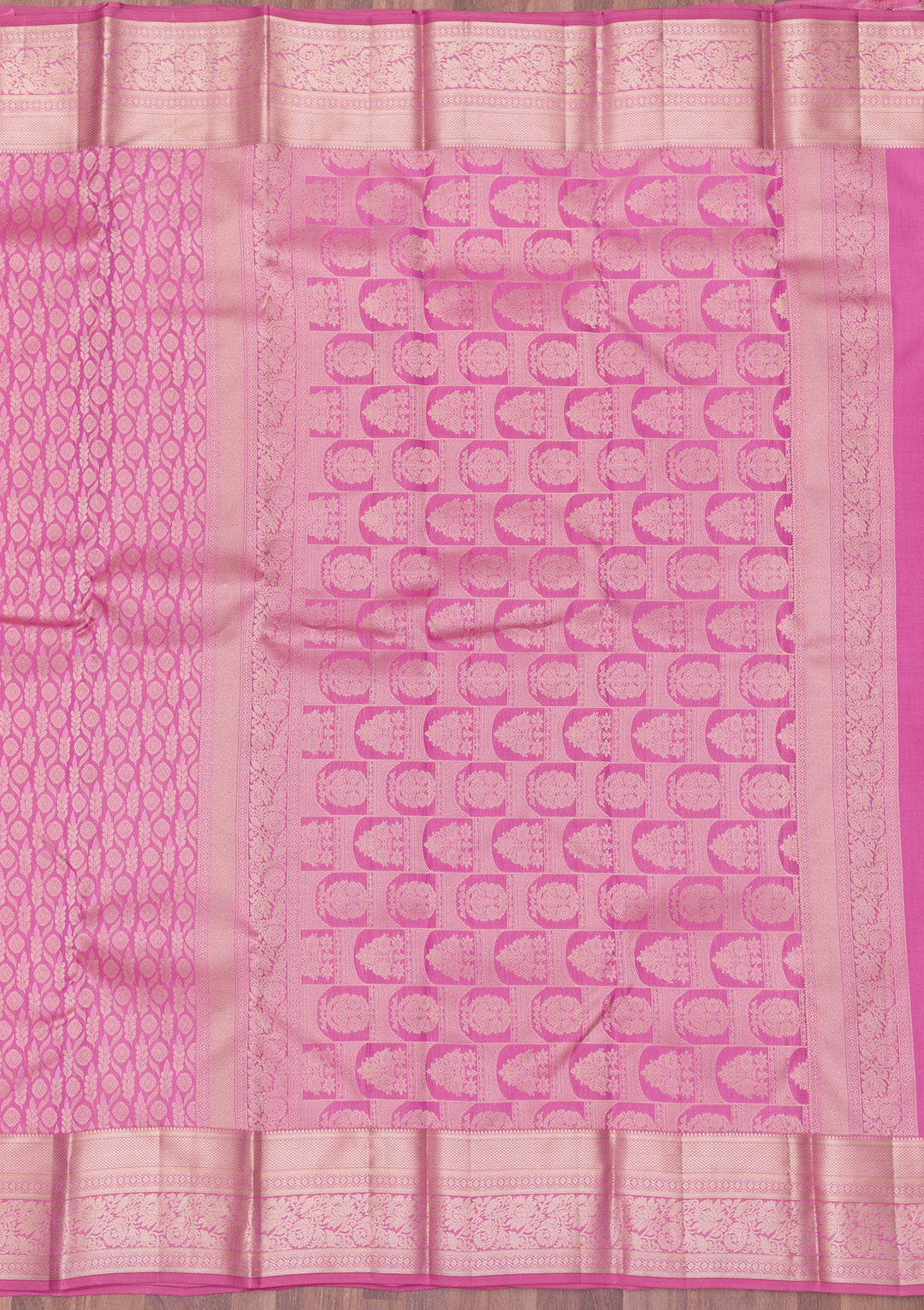 Onion Pink Zariwork Kanjivaram Pure Silk Saree
