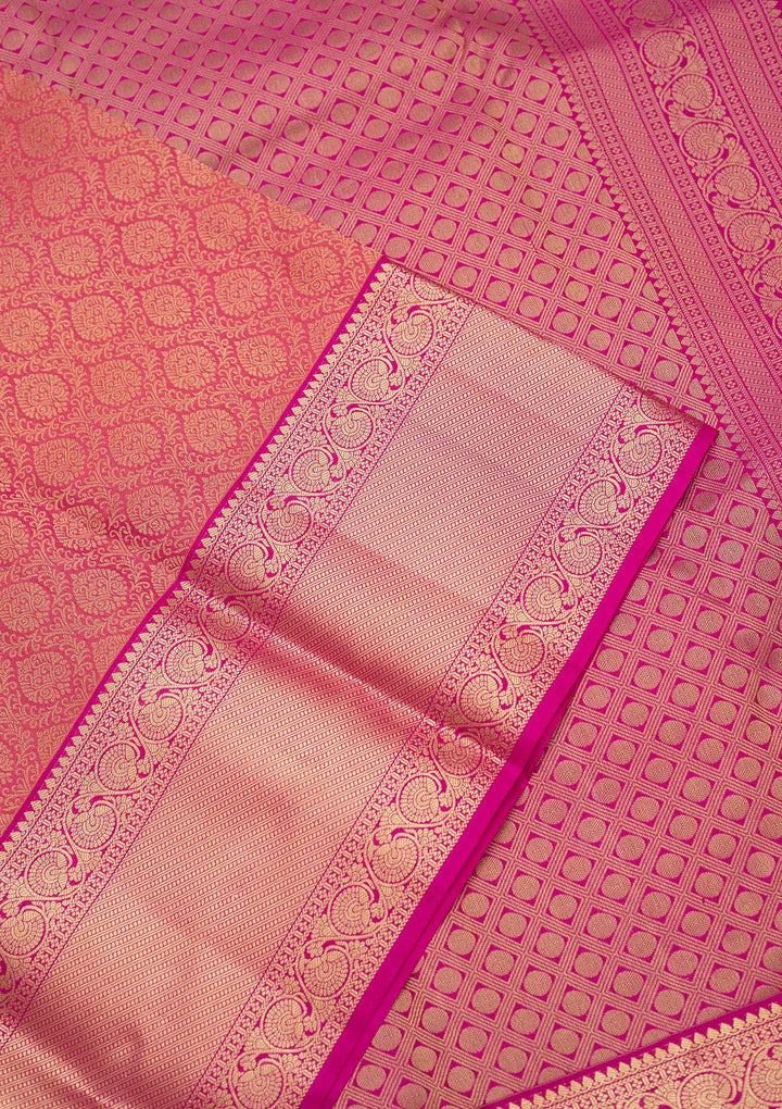 Onion Pink Zariwork Pure Silk Saree