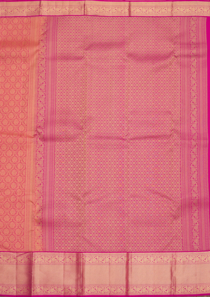 Onion Pink Zariwork Pure Silk Saree