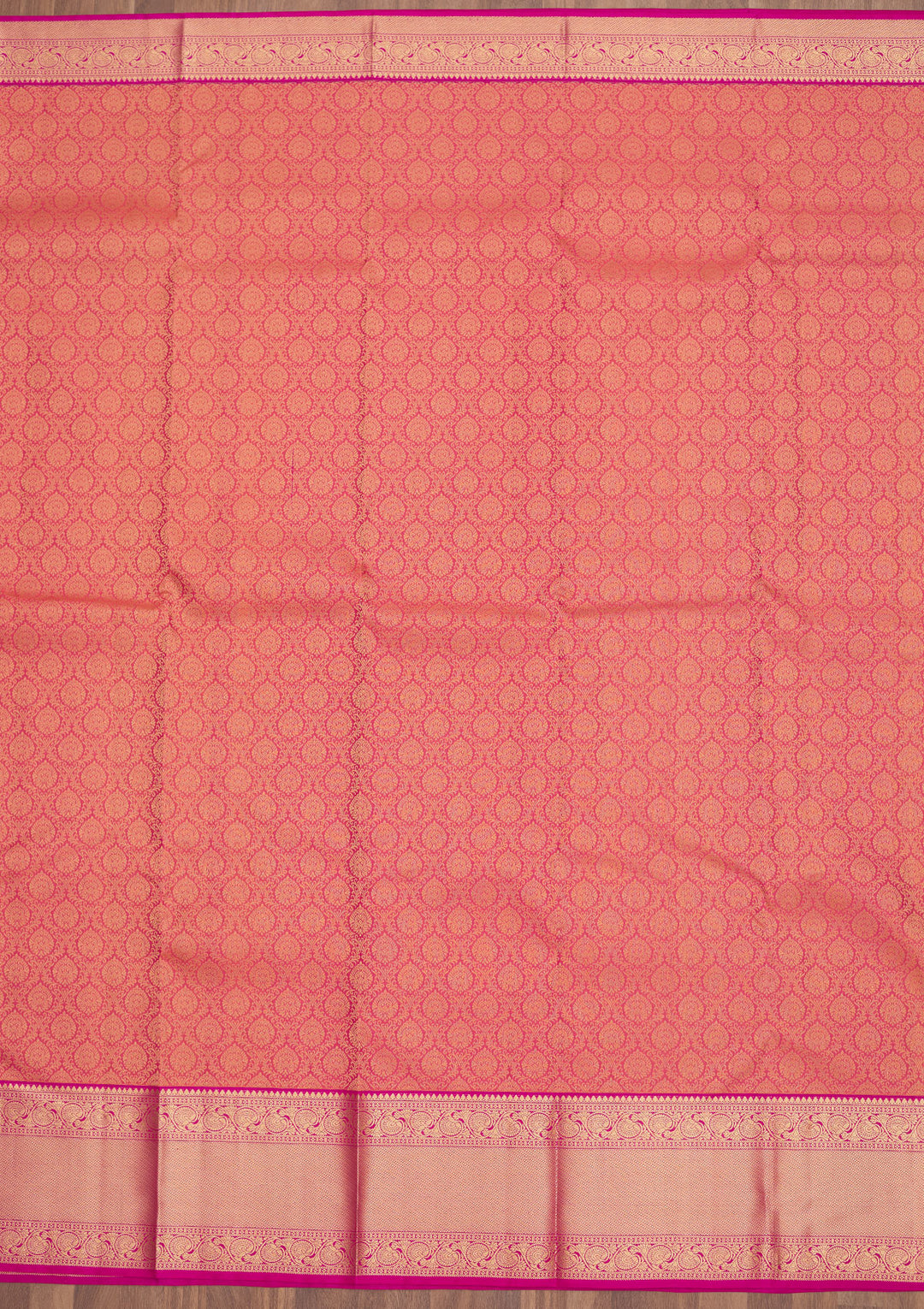 Onion Pink Zariwork Pure Silk Saree