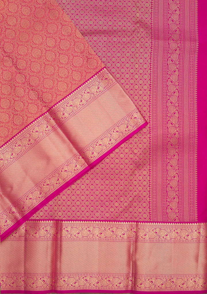 Onion Pink Zariwork Pure Silk Saree