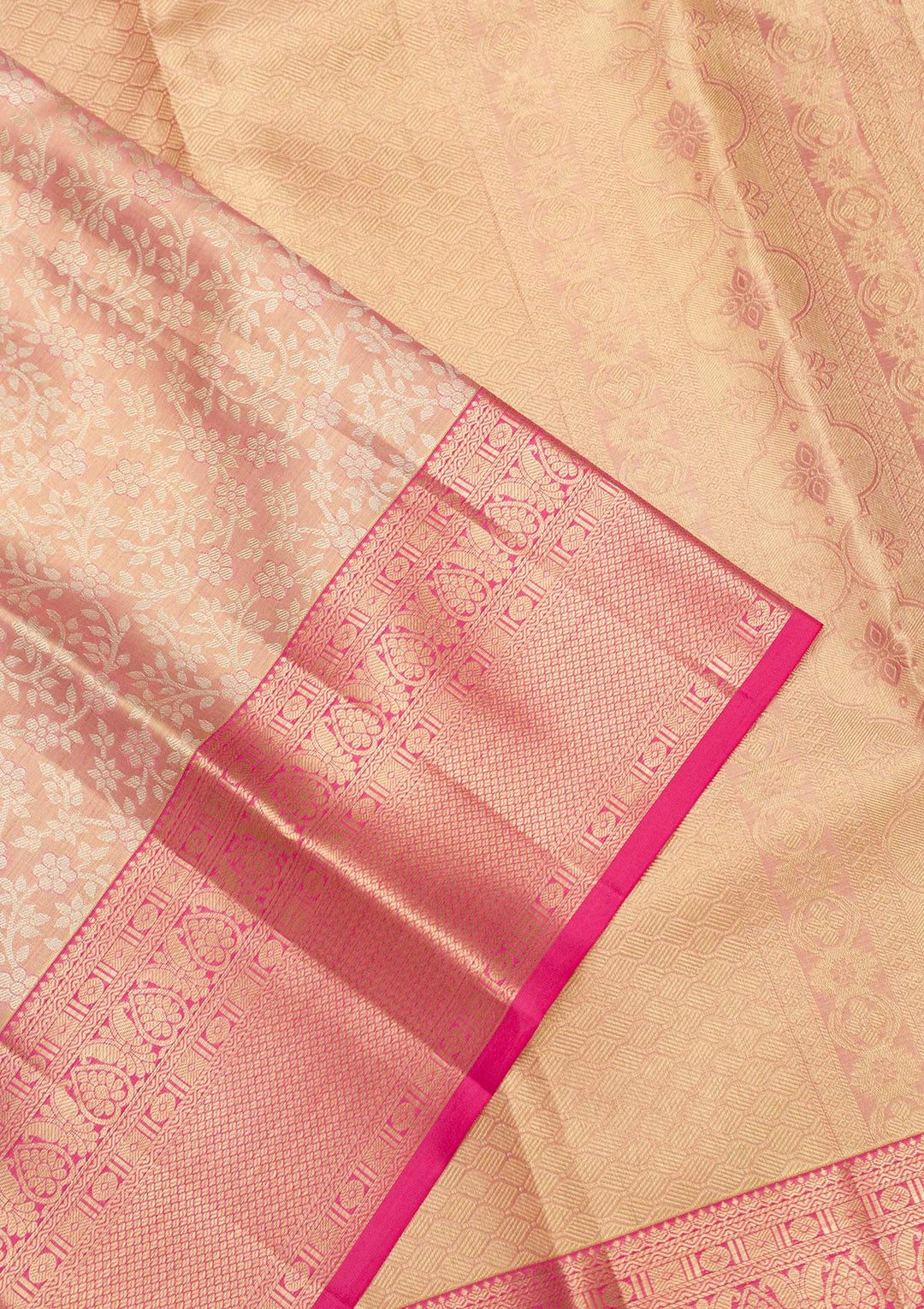 Onion Pink Zariwork Pure Silk Saree