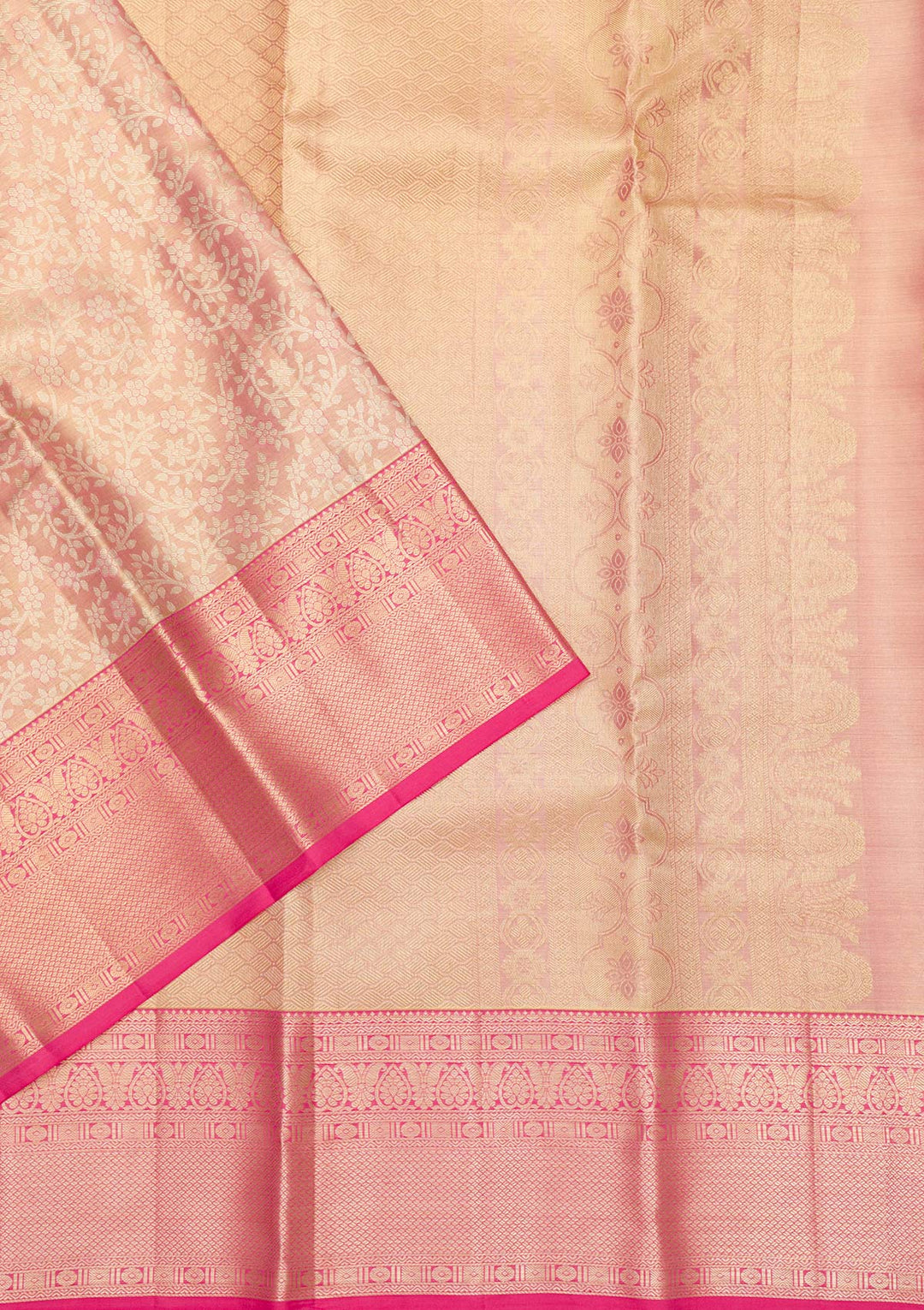 Onion Pink Zariwork Pure Silk Saree