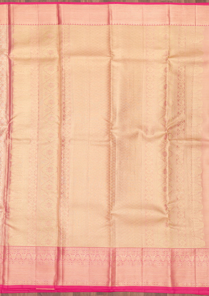 Onion Pink Zariwork Pure Silk Saree