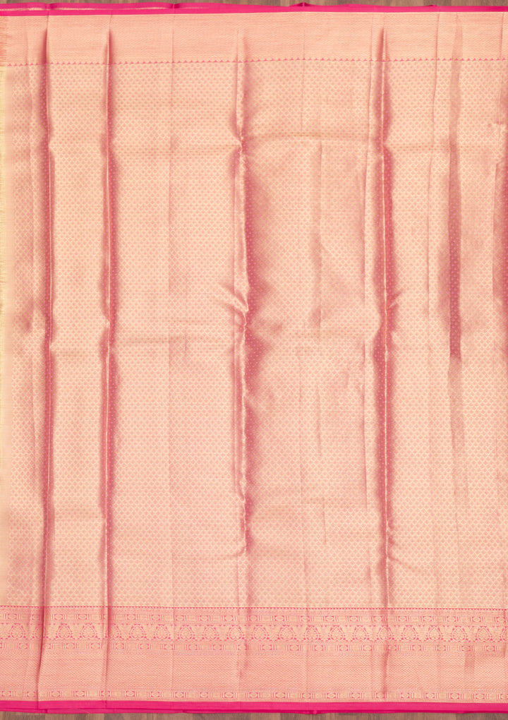 Onion Pink Zariwork Pure Silk Saree