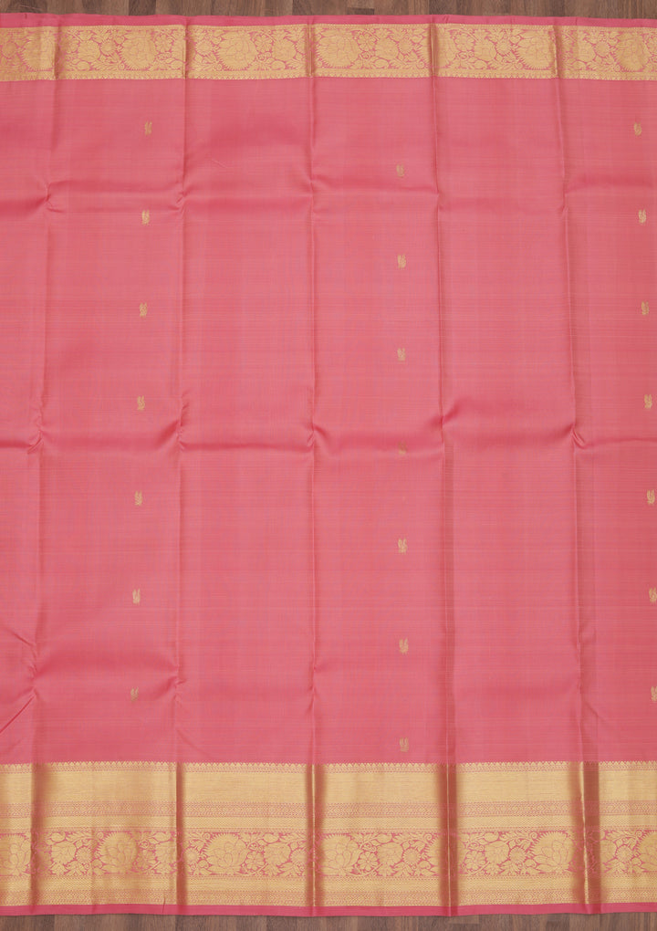 Onion Pink Zariwork Kanjivaram Pure Silk Saree