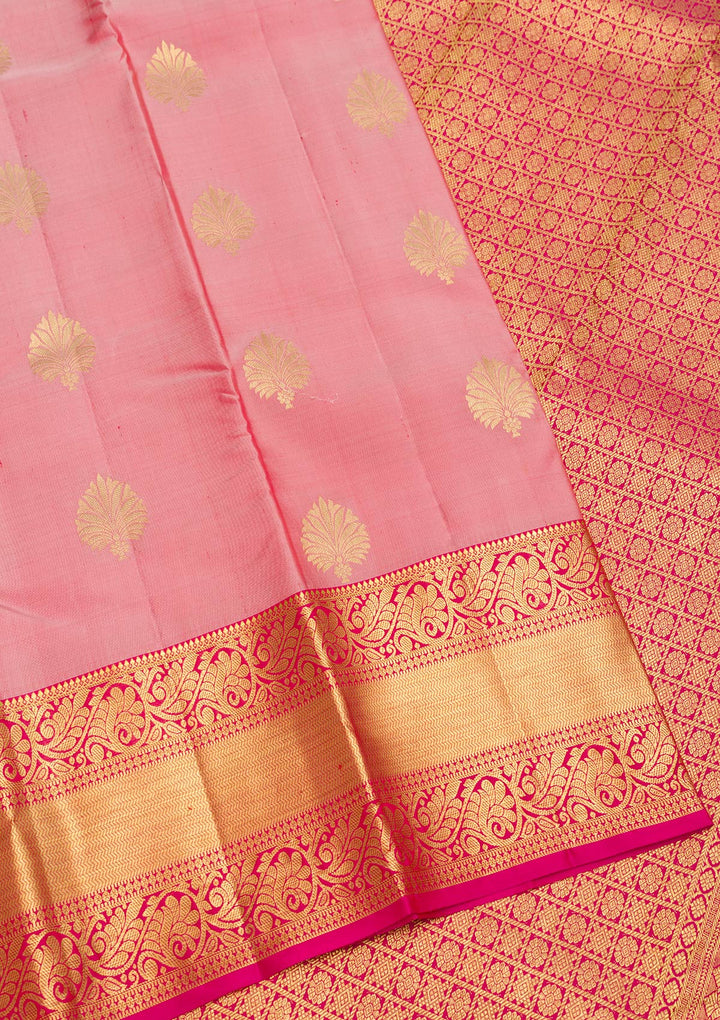 Onion Pink Zariwork Banarasi Pure Silk Saree