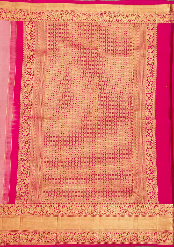 Onion Pink Zariwork Banarasi Pure Silk Saree