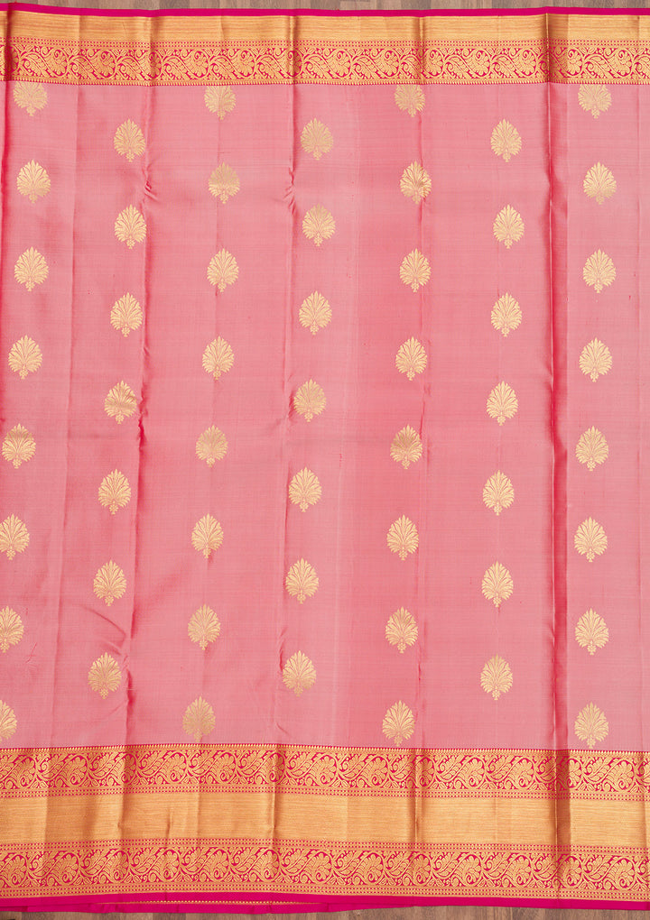 Onion Pink Zariwork Banarasi Pure Silk Saree