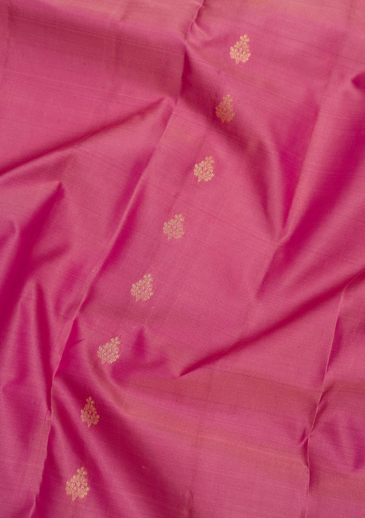 Onion Pink Zariwork Pure Silk Saree