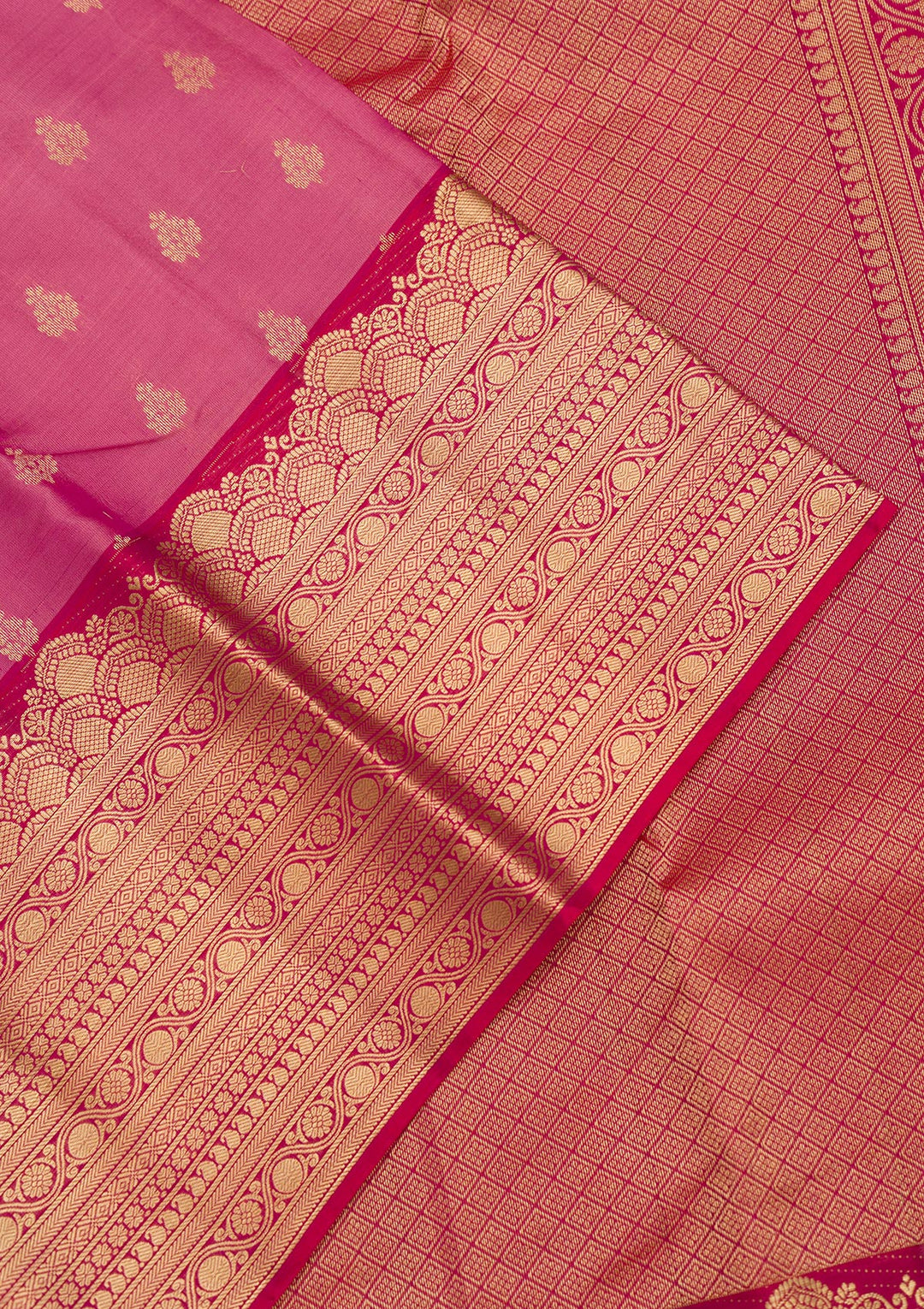 Onion Pink Zariwork Pure Silk Saree