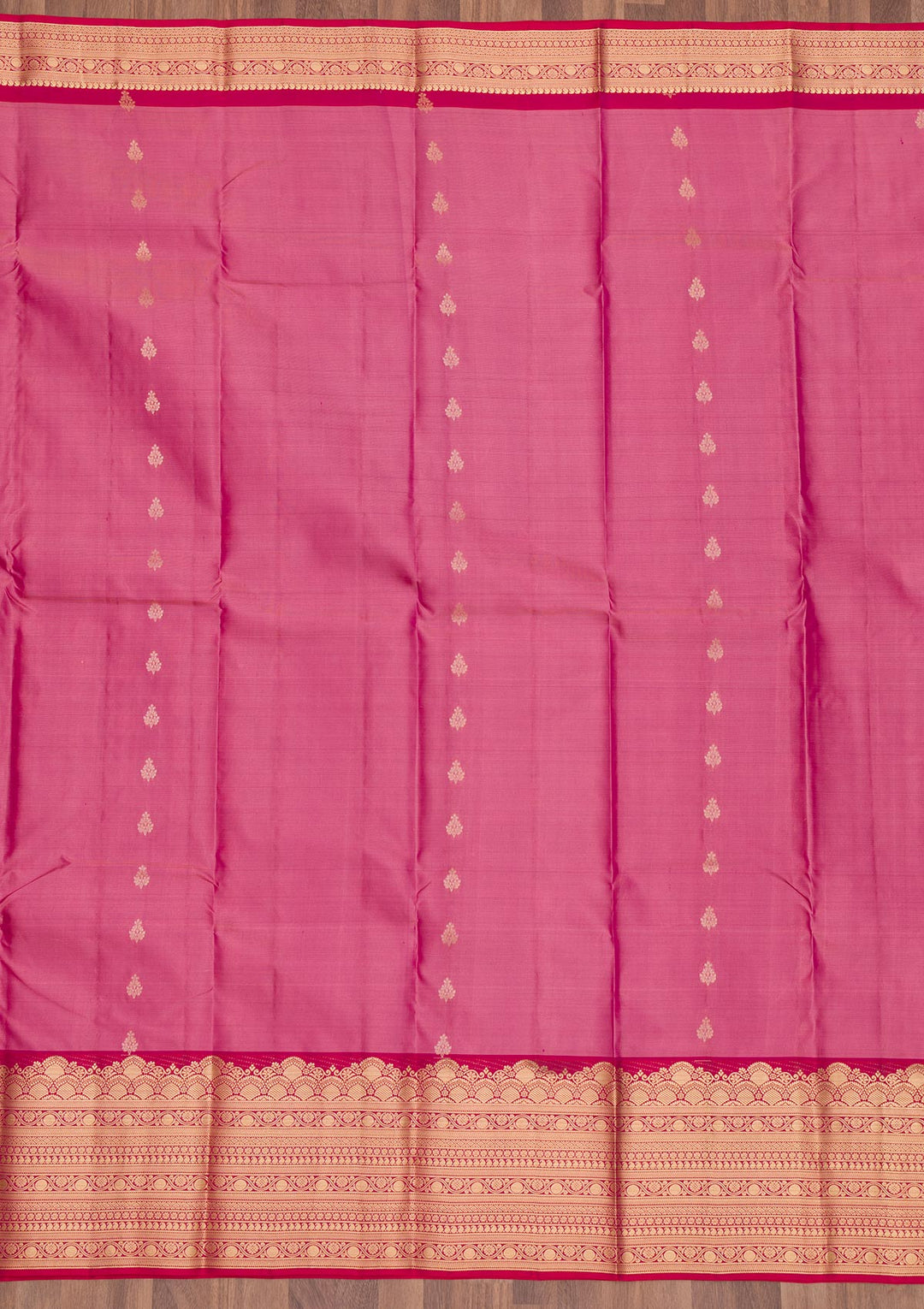 Onion Pink Zariwork Pure Silk Saree