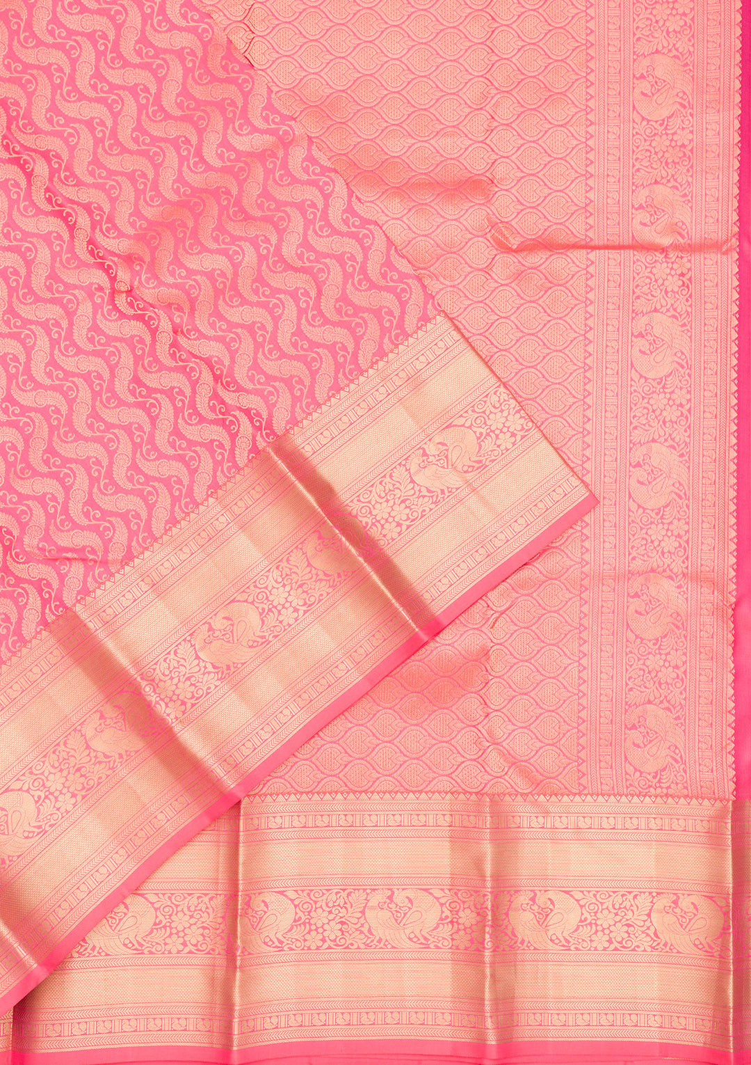 Onion Pink Zariwork Pure Silk Saree