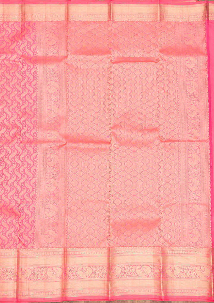 Onion Pink Zariwork Pure Silk Saree