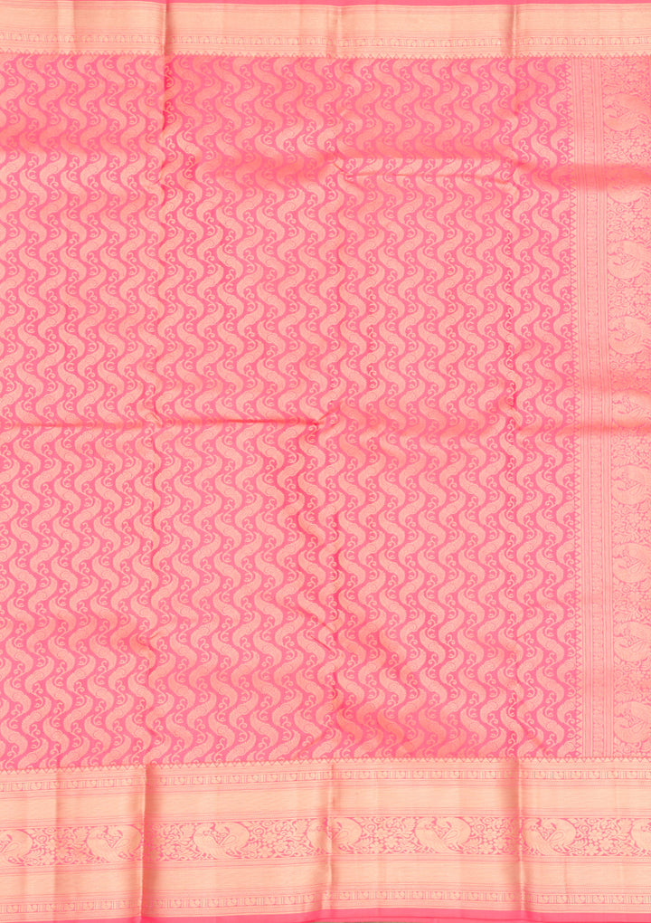 Onion Pink Zariwork Pure Silk Saree