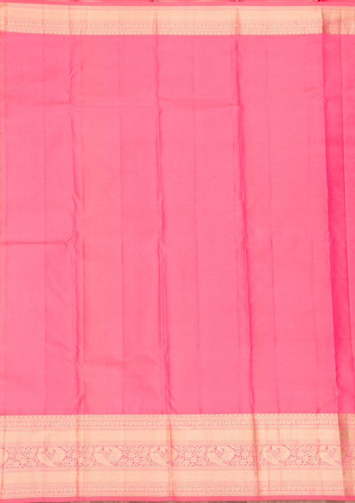 Onion Pink Zariwork Pure Silk Saree