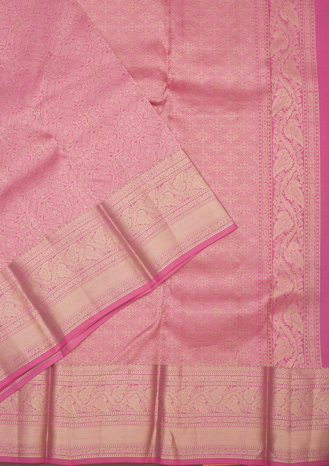 Onion Pink Zariwork Pure Silk Saree