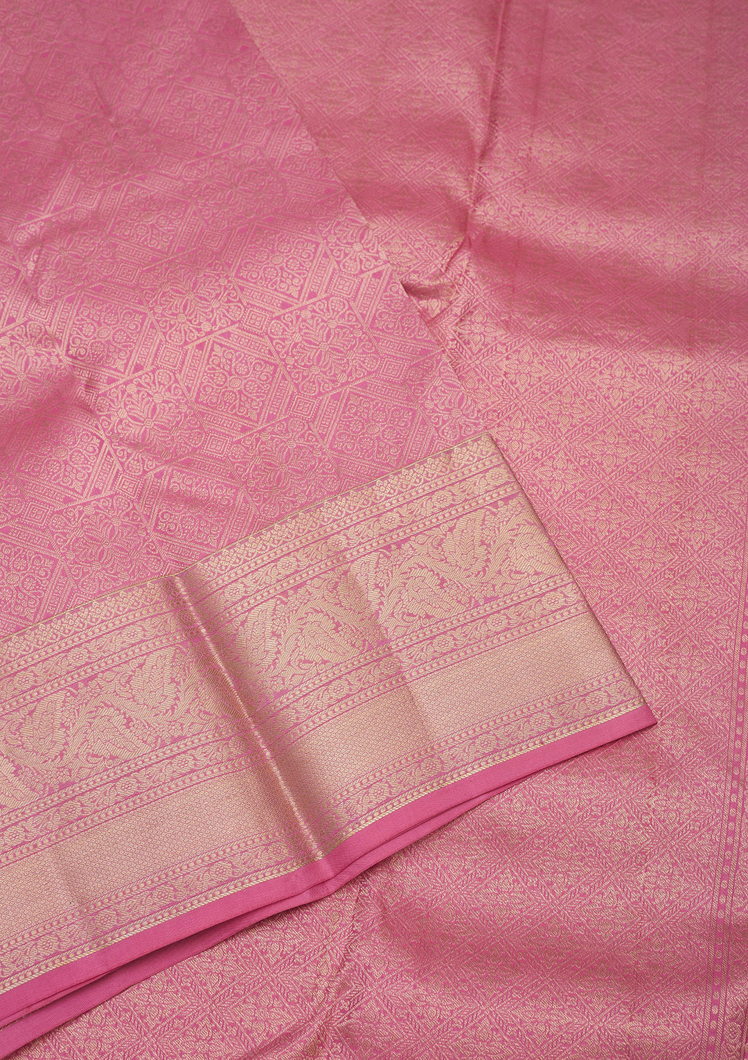 Onion Pink Zariwork Pure Silk Saree