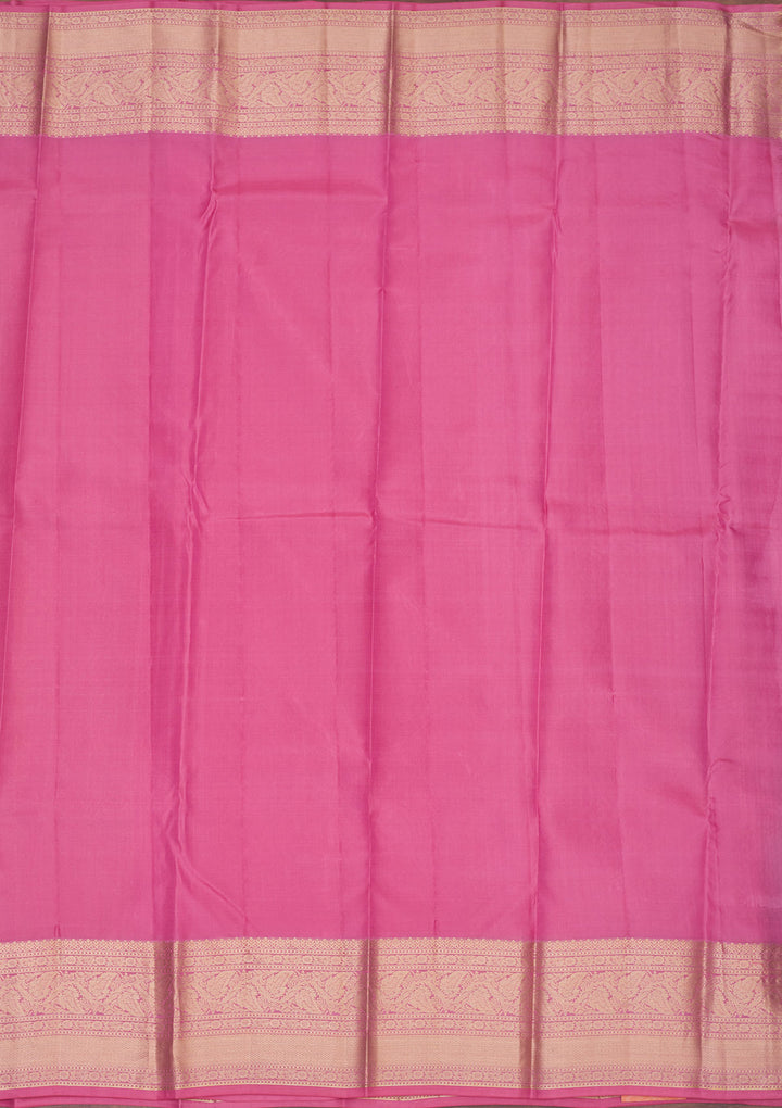 Onion Pink Zariwork Pure Silk Saree