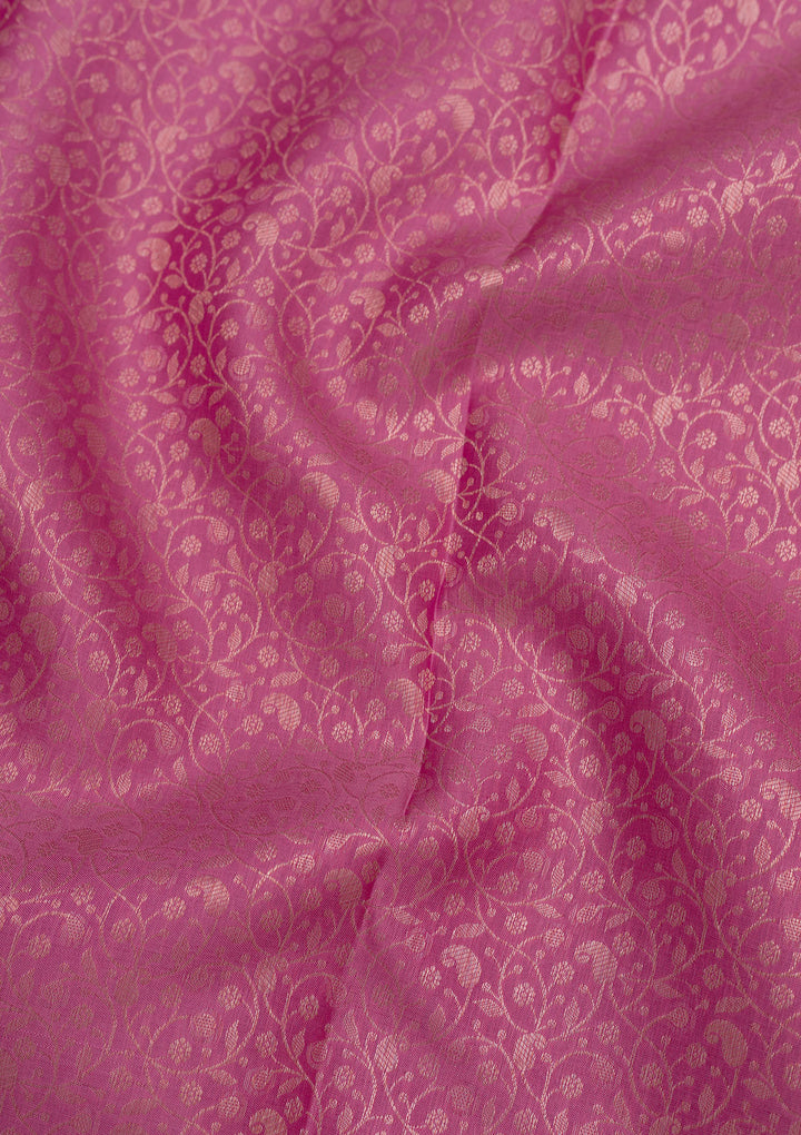 Onion Pink Zariwork Pure Silk Saree